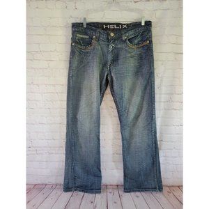 Helix Black Label Men's Blue Jeans Boot Cut 36x32 (tag says 36x30 see pics)
